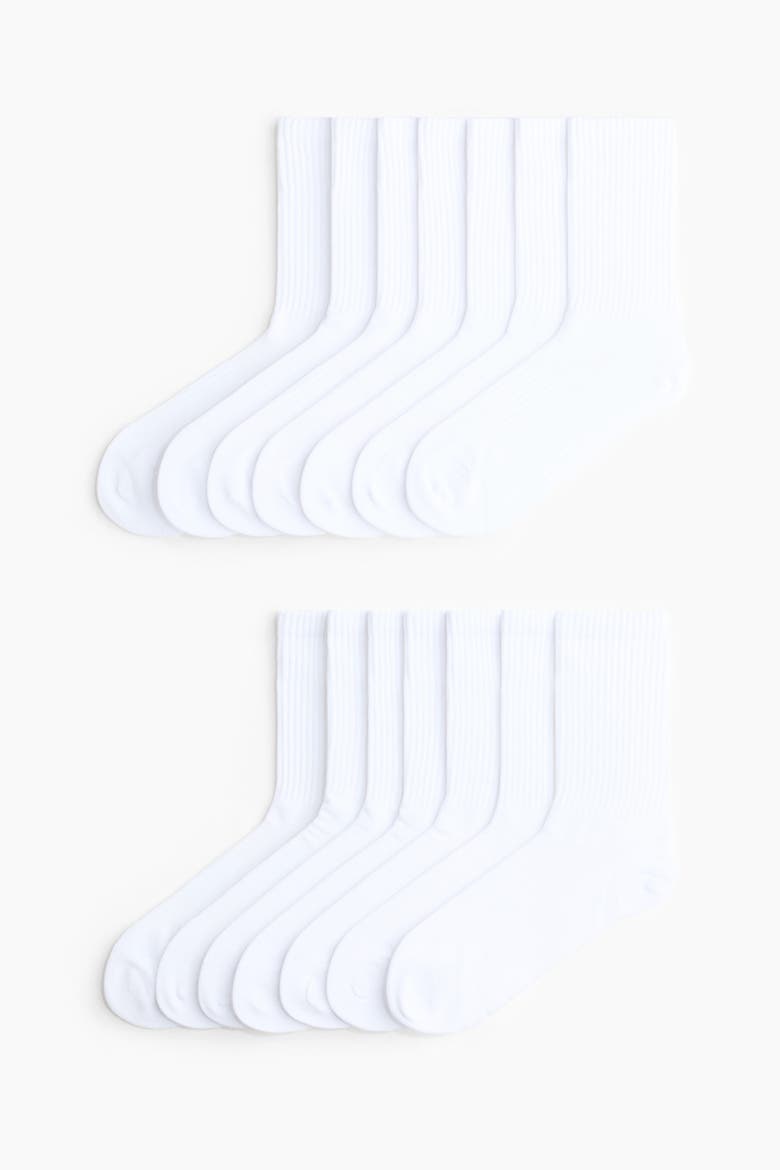 7-pack Sports Socks With Drymove, Main, color, White
