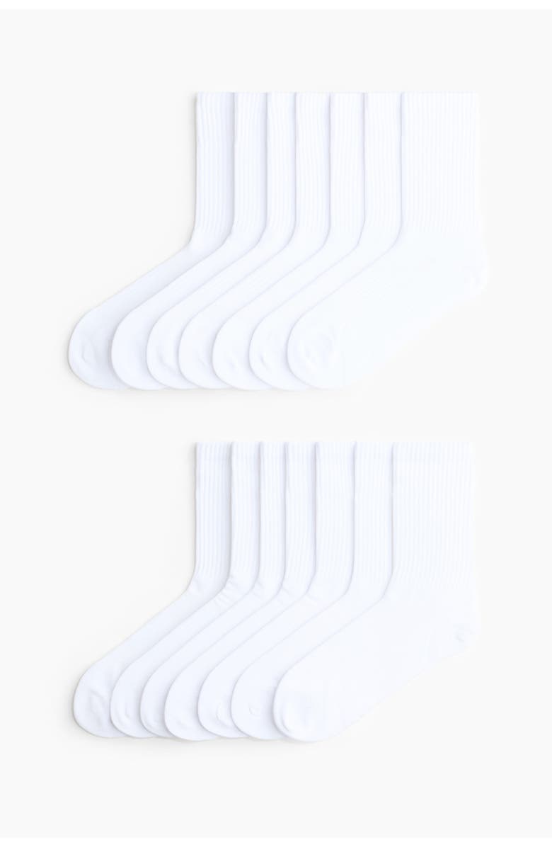 H&M 7-pack sports socks with drymove, Main, color, White
