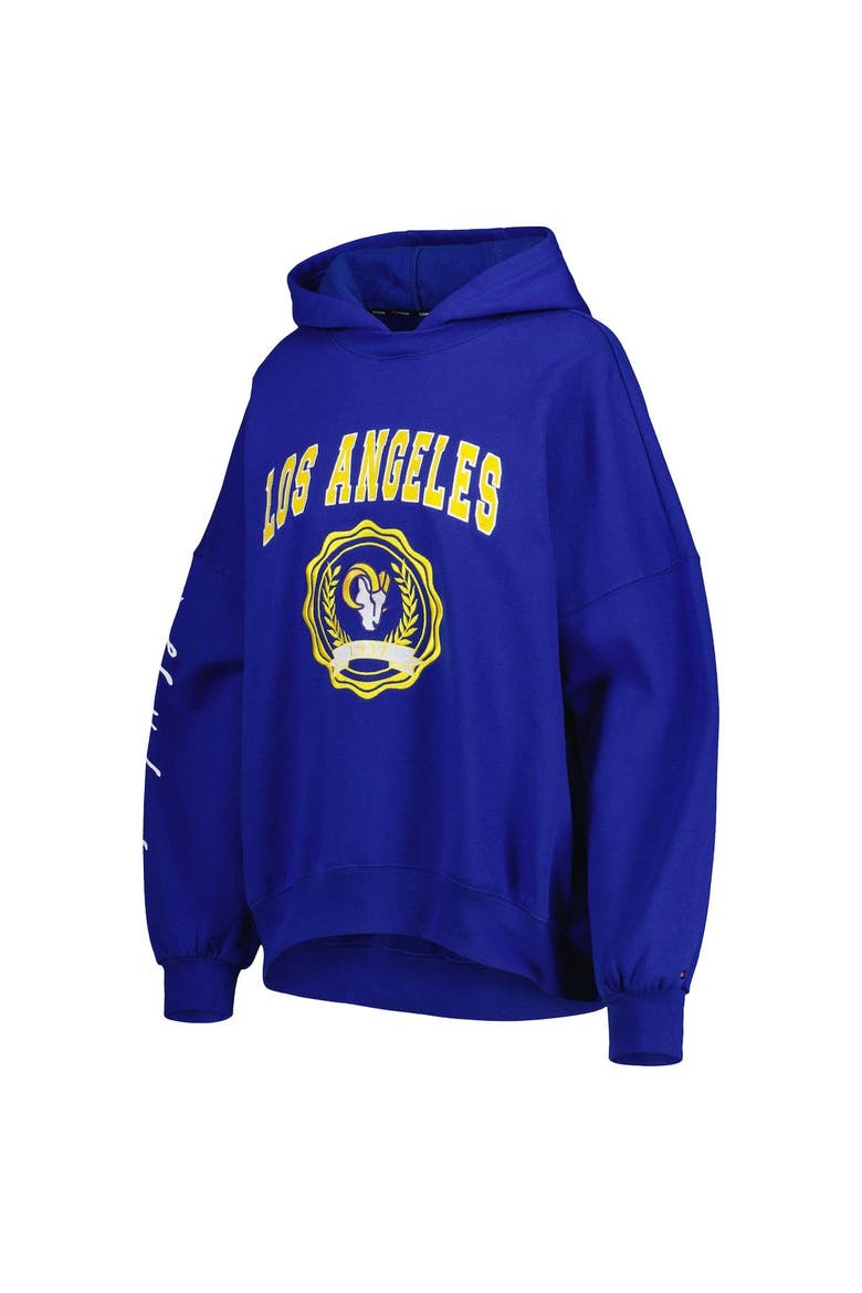 Women's Tommy Hilfiger Royal Los Angeles Rams Becca Drop Shoulder Pullover Hoodie, Alternate, color, Royal