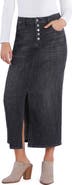 Wash Lab Denim All Good Front Slit Denim Midi Skirt