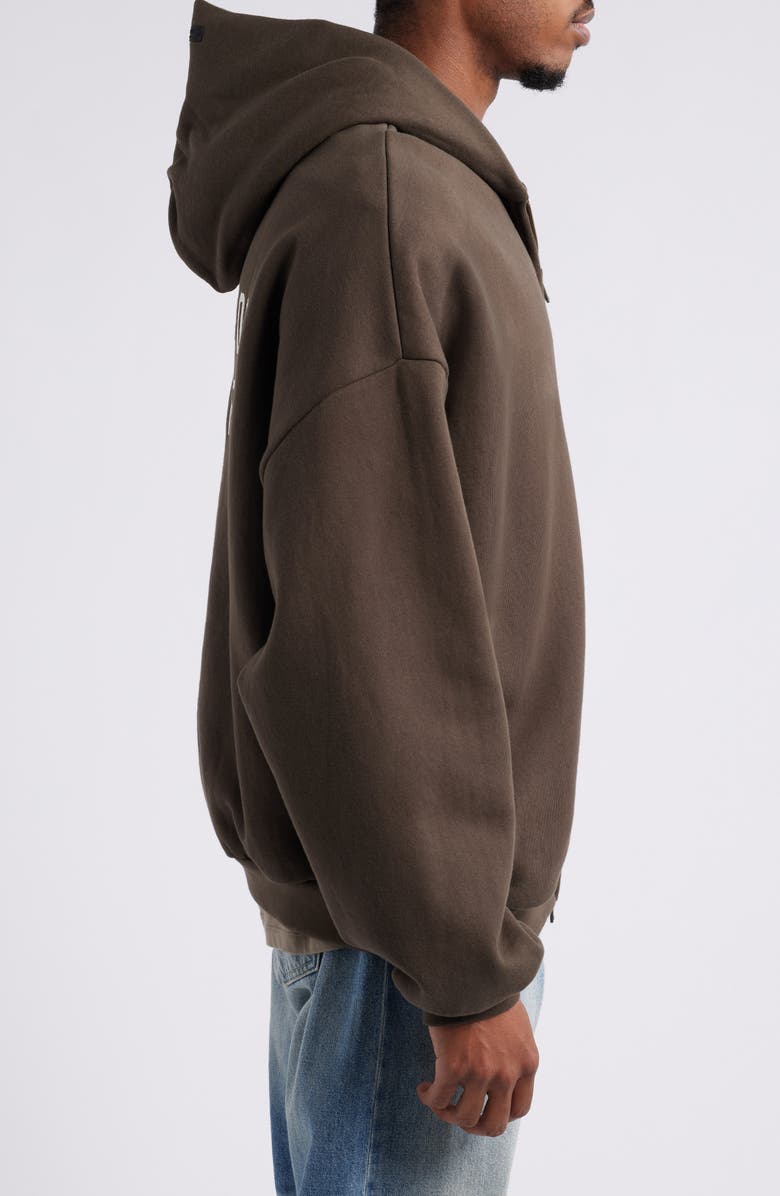 Fear of God Essentials Logo Fleece Zip Hoodie, Alternate, color, 