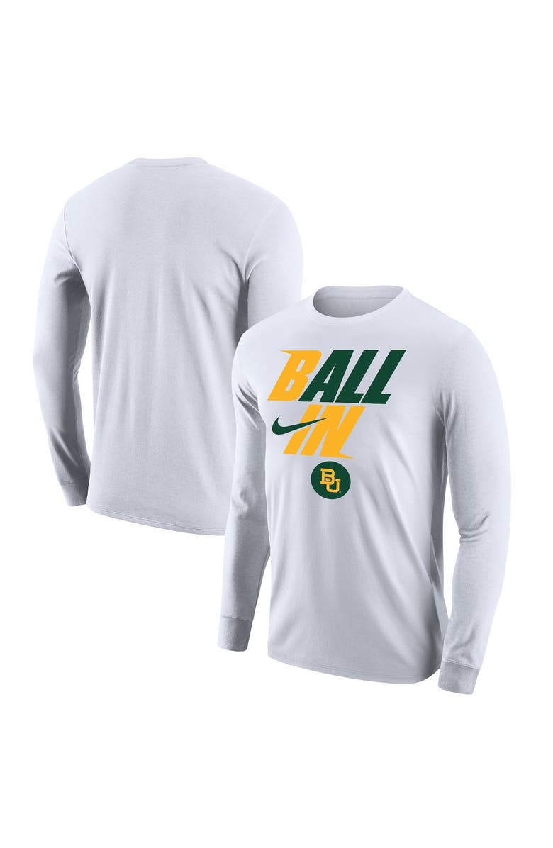 Nike Men's Nike White Baylor Bears Legend Bench Long Sleeve T-Shirt, Main, color, 