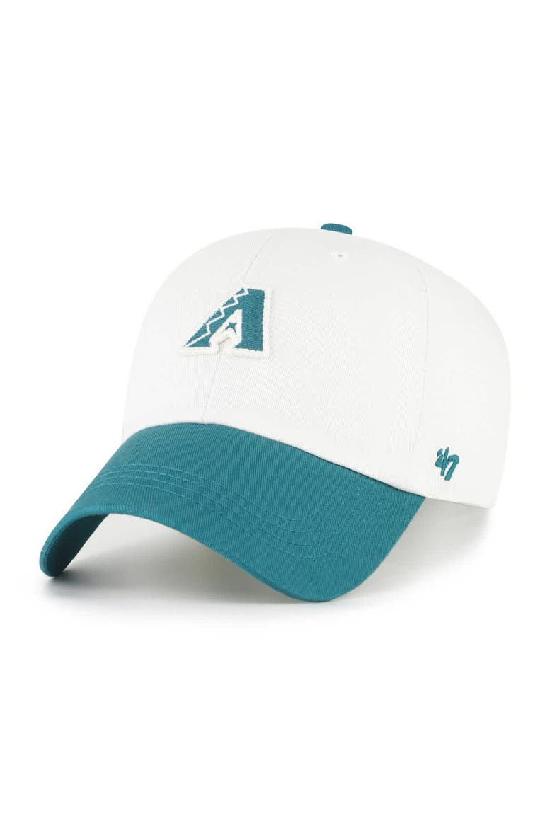 Men's '47 White/Teal Arizona Diamondbacks Contemporary Tonal Clean Up Adjustable Hat, Main, color, White