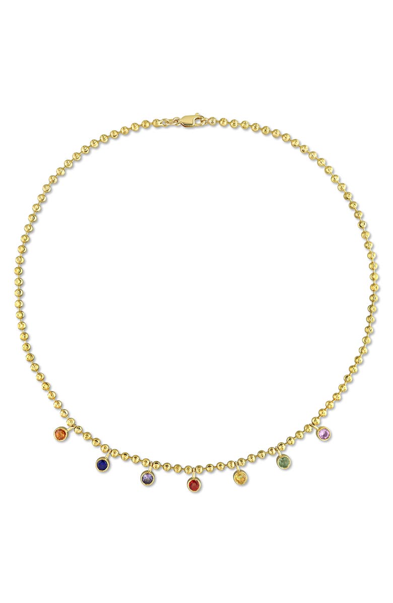 Julianna B. Multi Sapphire 7-Stone Station Necklace 10k, Alternate, color, 