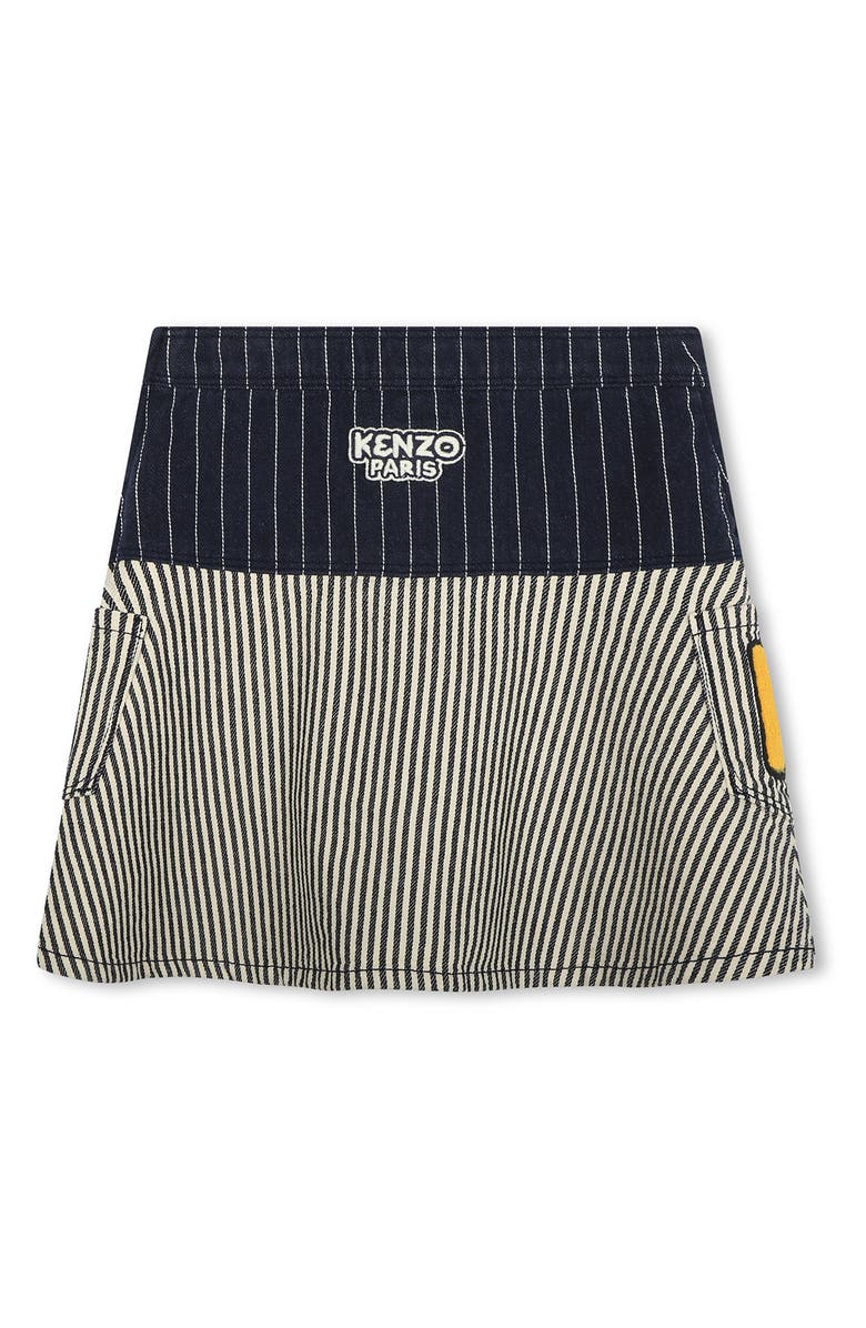 KENZO Kids' Sailor Stripe Denim Skirt, Alternate, color, 