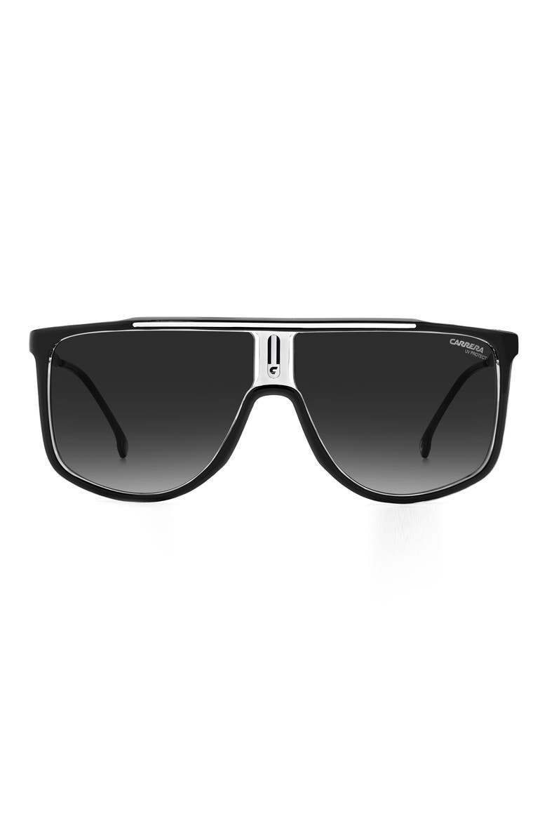 61mm Gradient Flat Top Sunglasses, Main, color, BLACK WHITE/ GREY SHADED