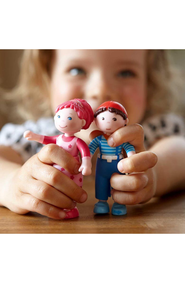 HABA Little Friends Matze - 3.75" Boy Dollhouse Toy Figure with Blue Overalls and Red Cap, Alternate, color, Multi