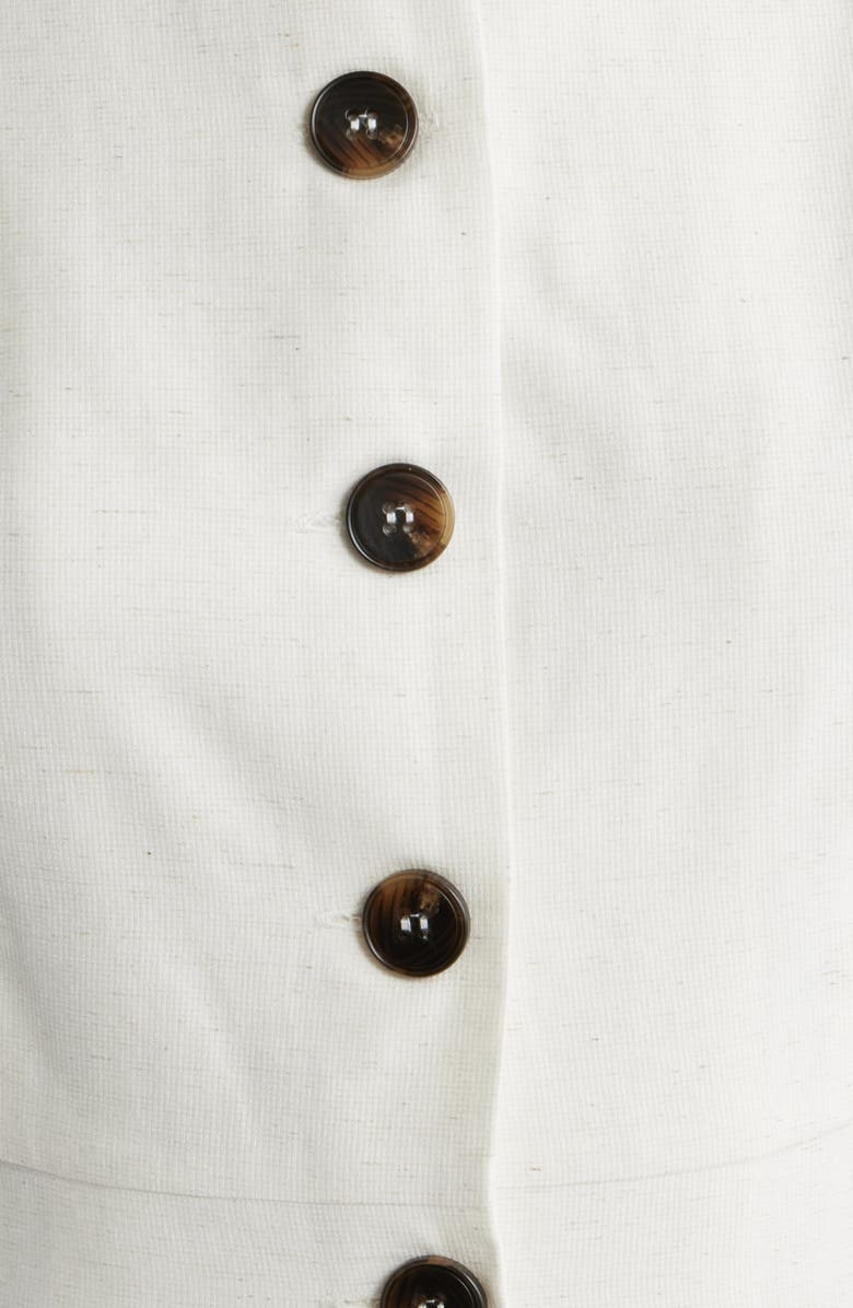 ZOE AND CLAIRE Sleeveless Button-Up Midi Dress, Alternate, color, Oatmeal