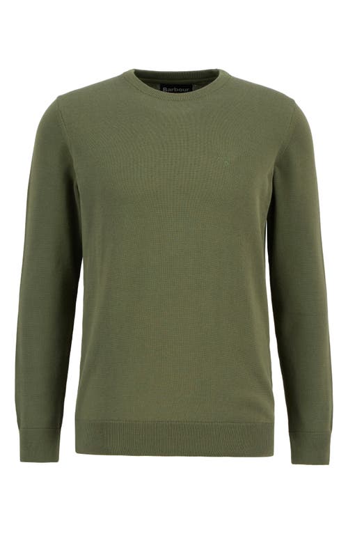 Barbour Solid Cotton Crewneck Sweater In Green
