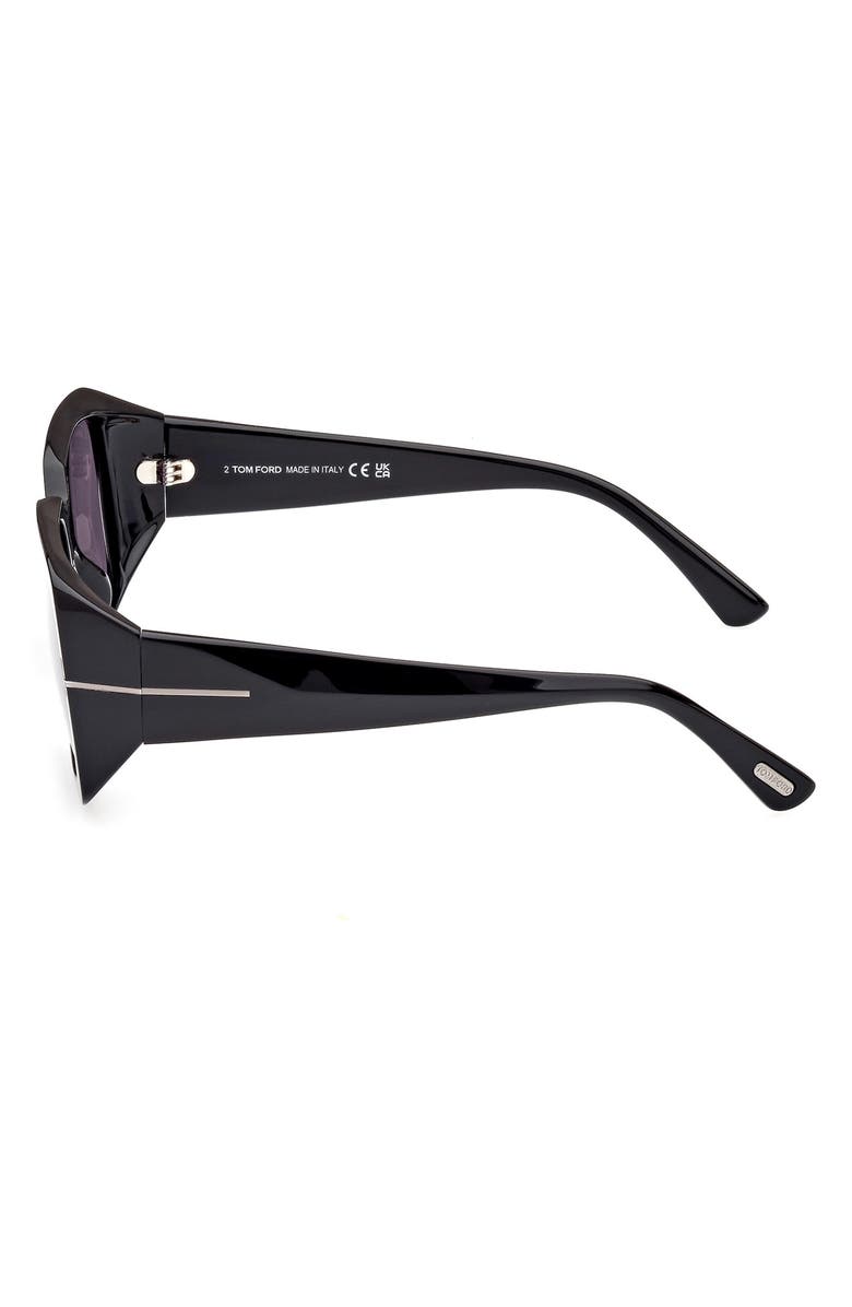 TOM FORD Ryder 51mm Square Sunglasses, Alternate, color, Shiny Black / Logo / Smoke