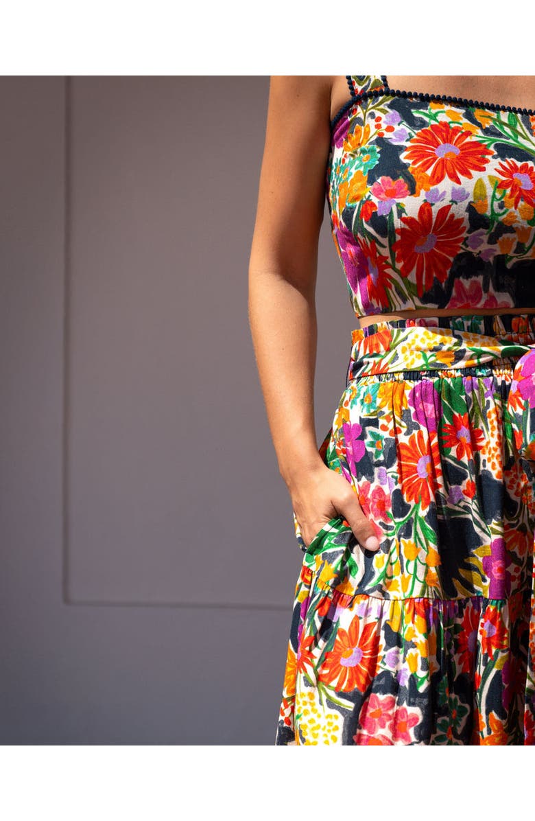 Change of Scenery Ilyssa Square Neck Smocked Crop Top, Alternate, color, Gardenia