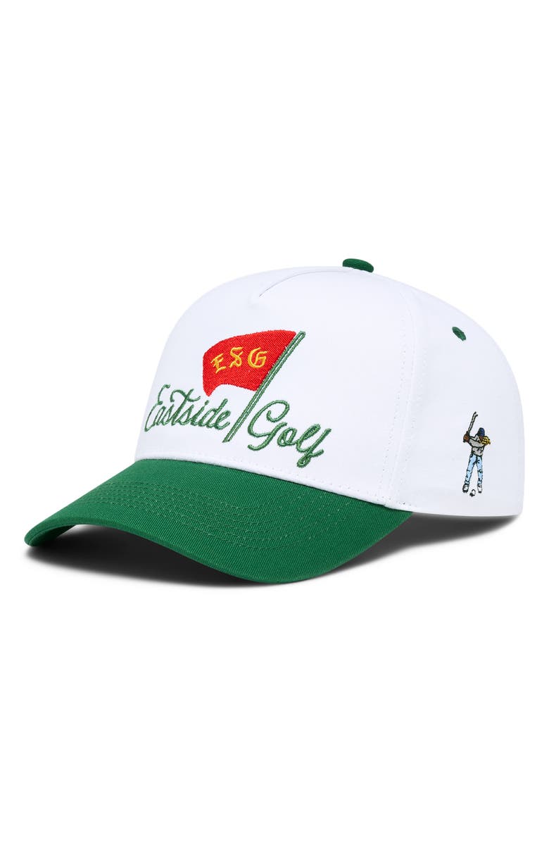 Eastside Golf Pin High Snapback Baseball Cap, Main, color, White/ Verde