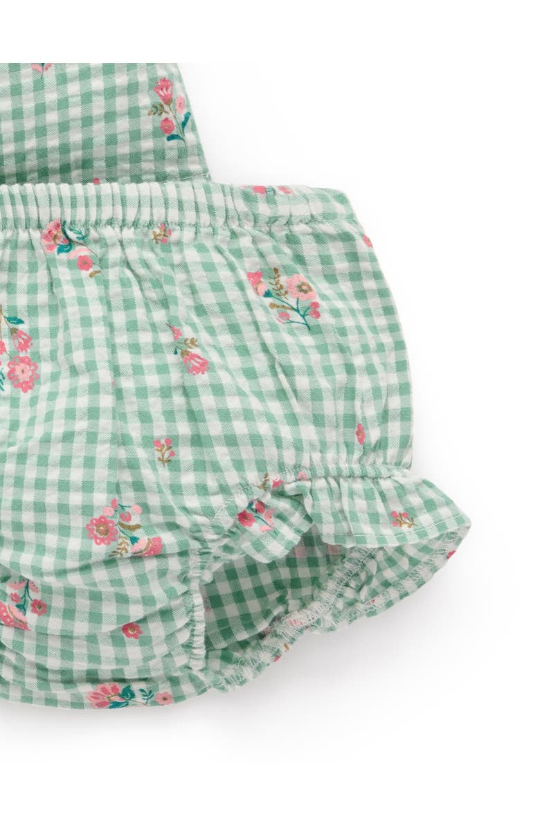 Purebaby Gingham Frida Ruffle Top & Bloomer Set, Alternate, color, Frida Print