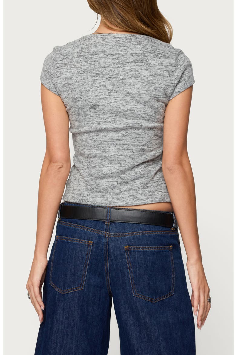 Blaunca Asymmetric Crop Knit Top, Alternate, color, GRAY-MELANGE