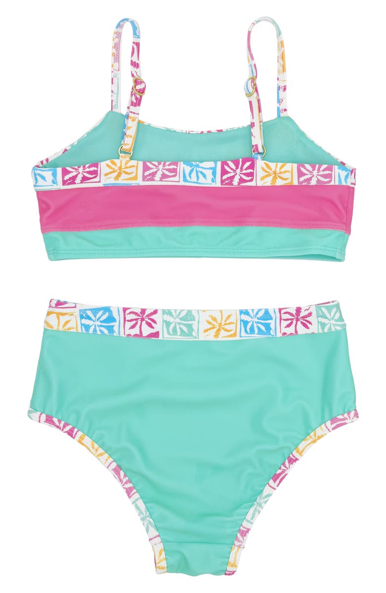 Feather 4 Arrow Kids' Block Party UPF 50+ Two-Piece Swimsuit, Alternate, color, Golden Sun