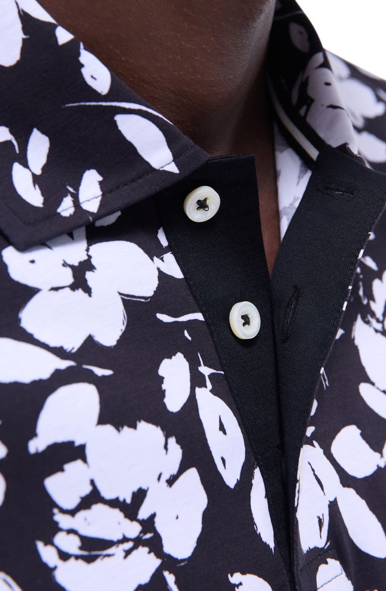 Bugatchi Hendrix Digital Floral Print Pima Cotton Polo, Alternate, color, 