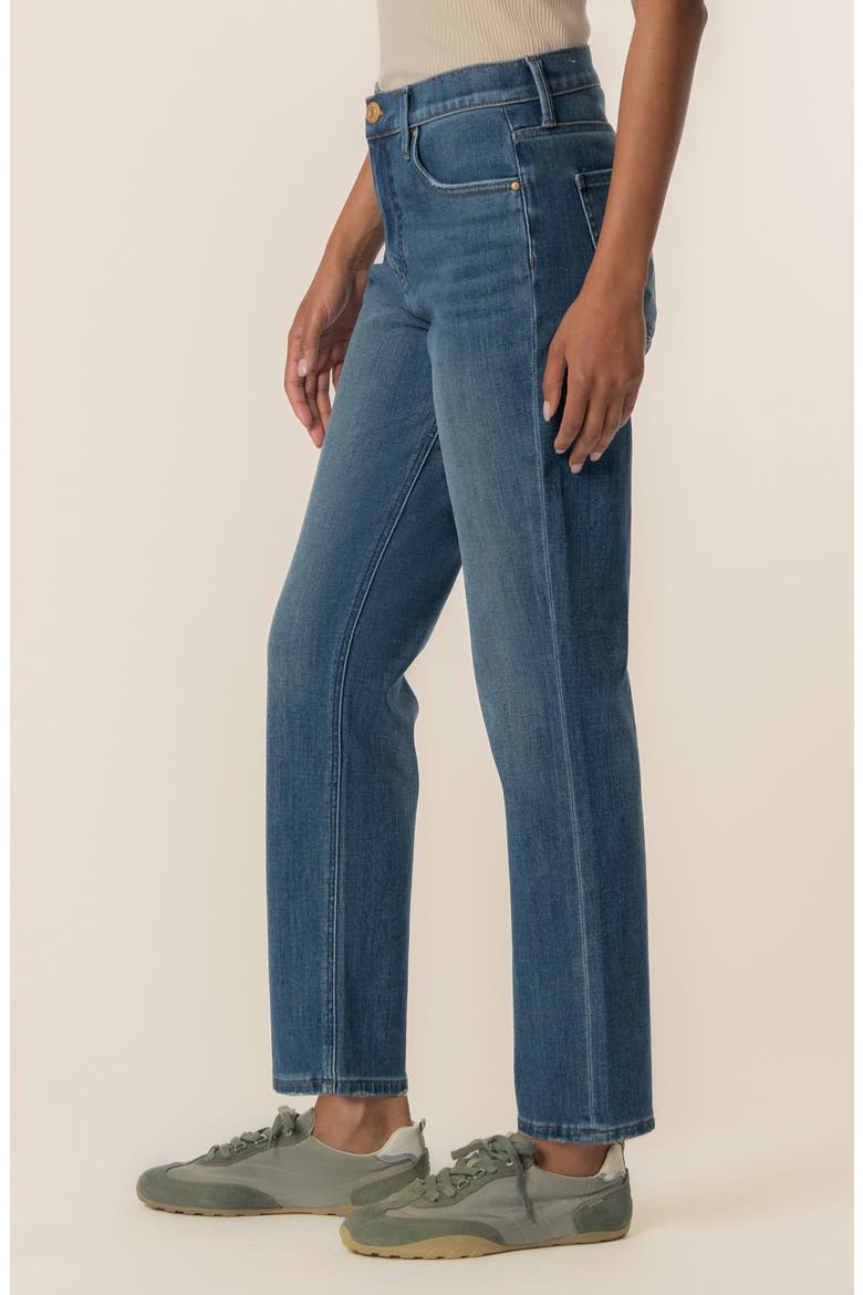 Blair High Waist Ankle Slim Straight Leg Jeans, Alternate, color, RAZOR