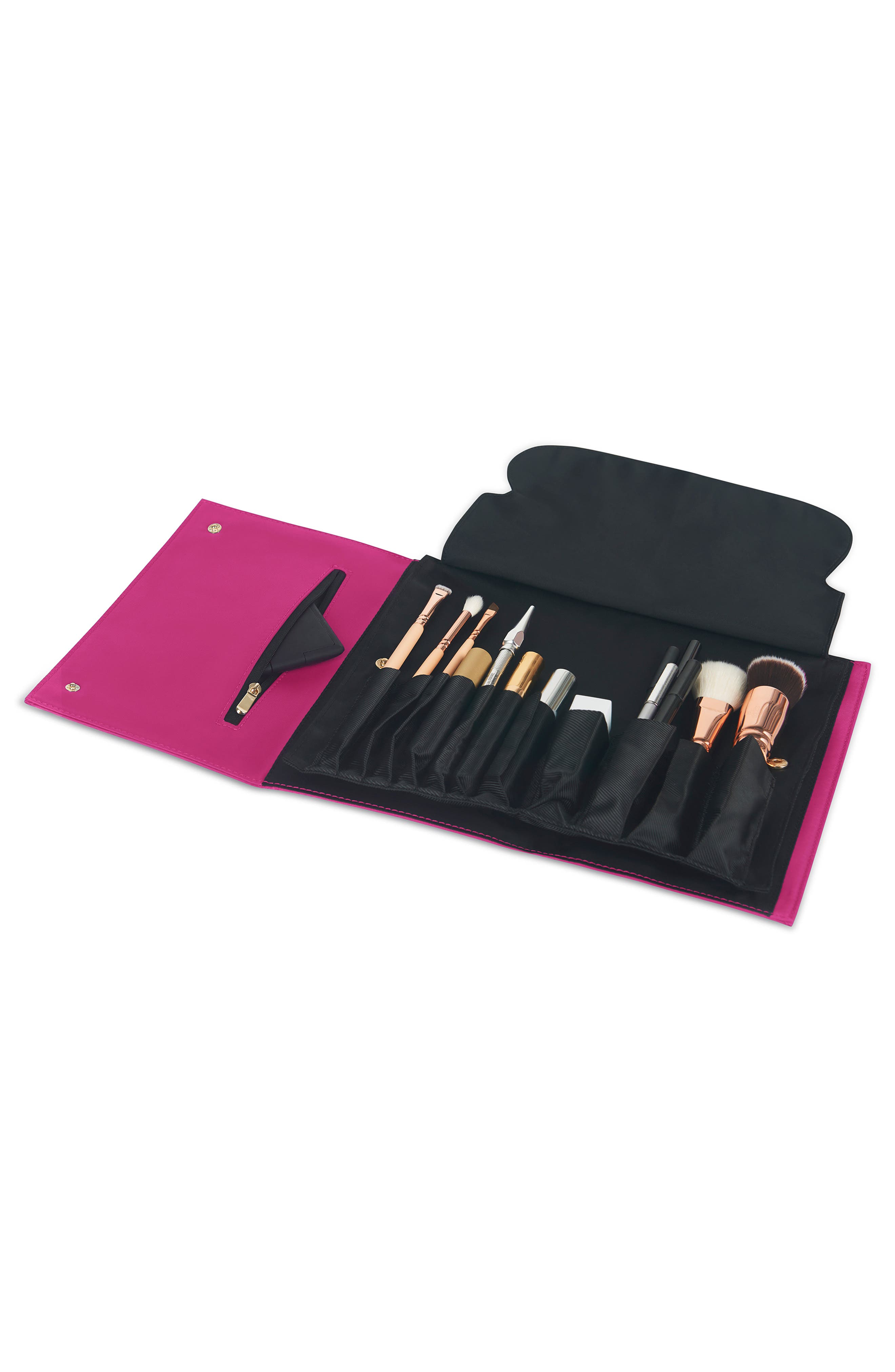 Brush Organizer Clutch, Alternate, color, PINK
