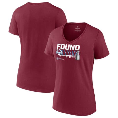 Women's Fanatics Branded Burgundy Colorado Avalanche 2022 Stanley Cup Champions Plus Size Hometown V-Neck T-Shirt