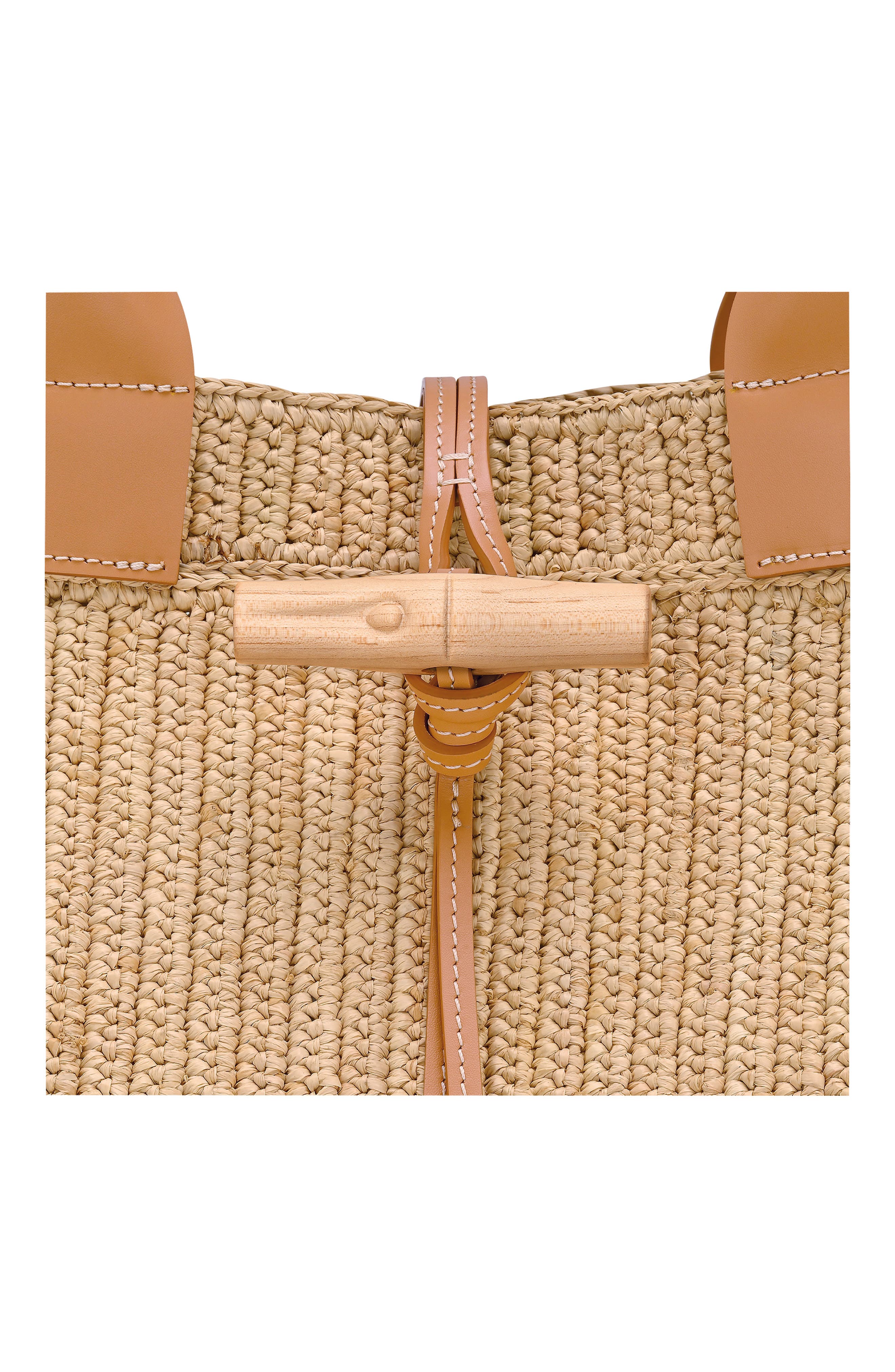 Longchamp Large Le Roseau Raffia Tote, Alternate, color, Vegetal