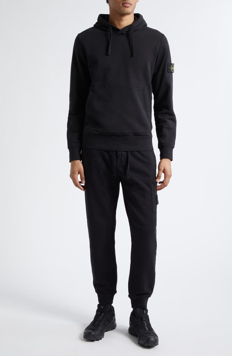 Stone Island Cotton Sweatpants, Alternate, color, Black