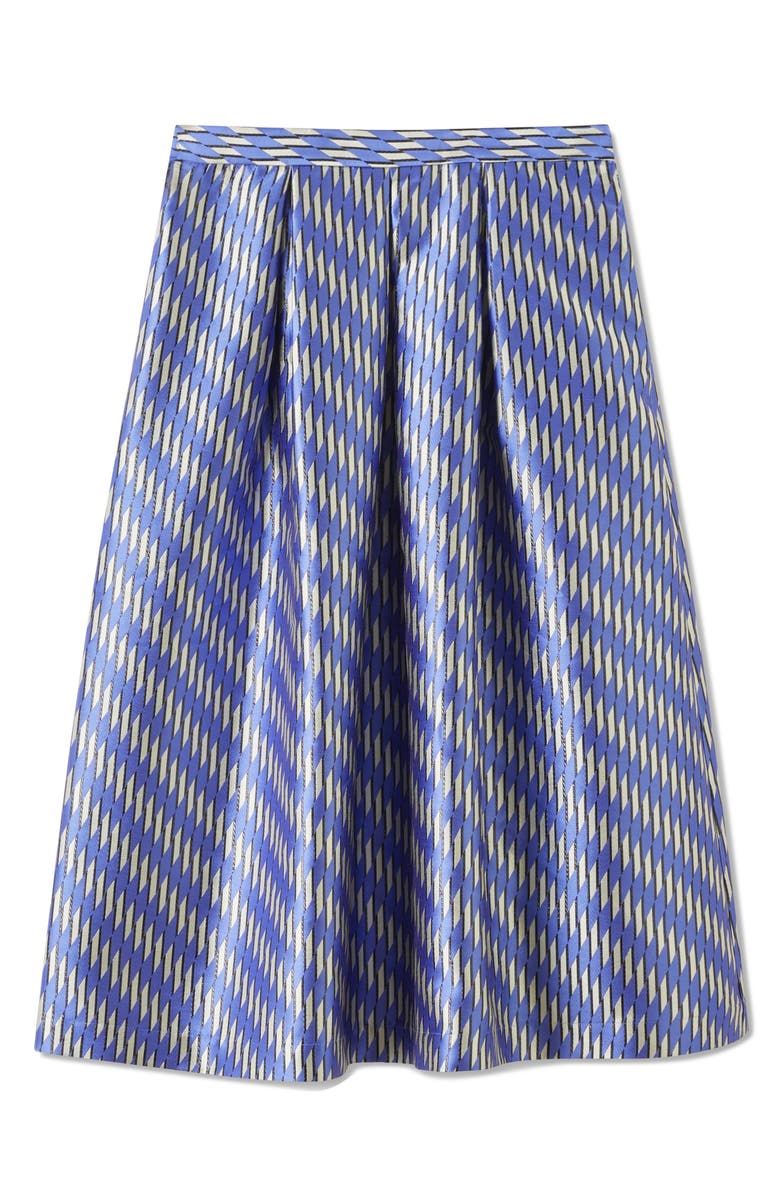 LK Bennett Olsen Metallic Pleated Midi Skirt, Alternate, color, Blue