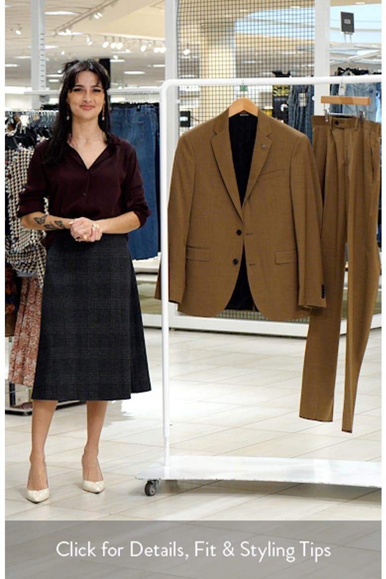 Ross Slim Fit Medium Brown Stretch Wool Twill Suit video