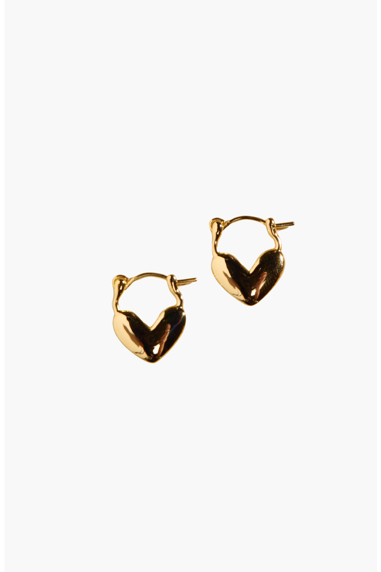 Heart Lock Huggies, Main, color, Gold