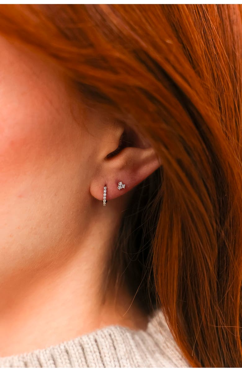 Dana Rebecca Designs Mini Diamond Huggie Hoop Earrings, Alternate, color, White Gold