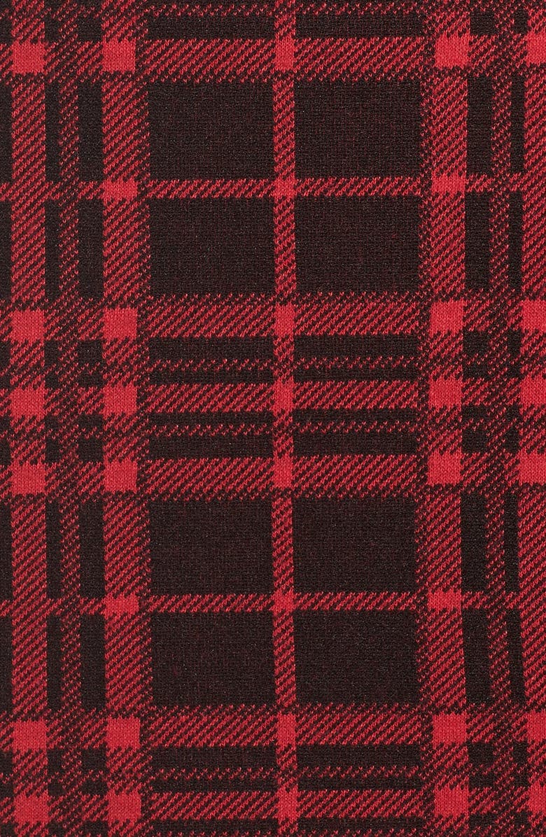 Tahari Pleat Plaid Jacquard A-Line Dress, Alternate, color, 