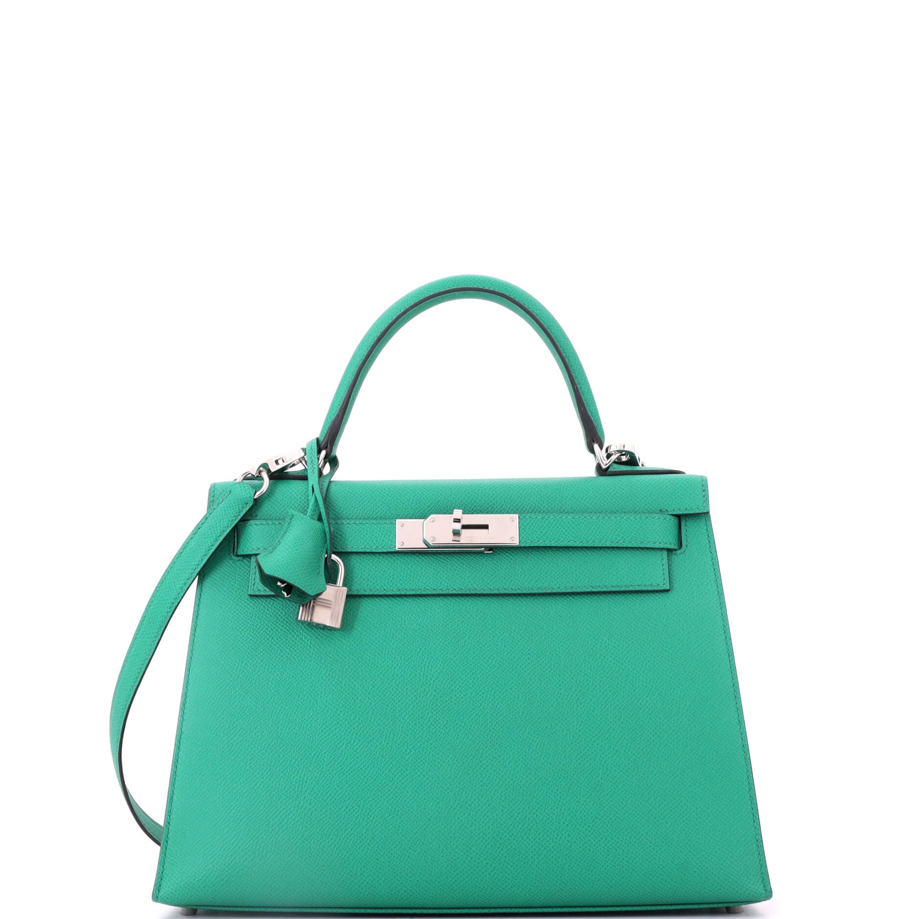 Kelly Handbag Green Epsom with Palladium Hardware 28, Main, color, Green