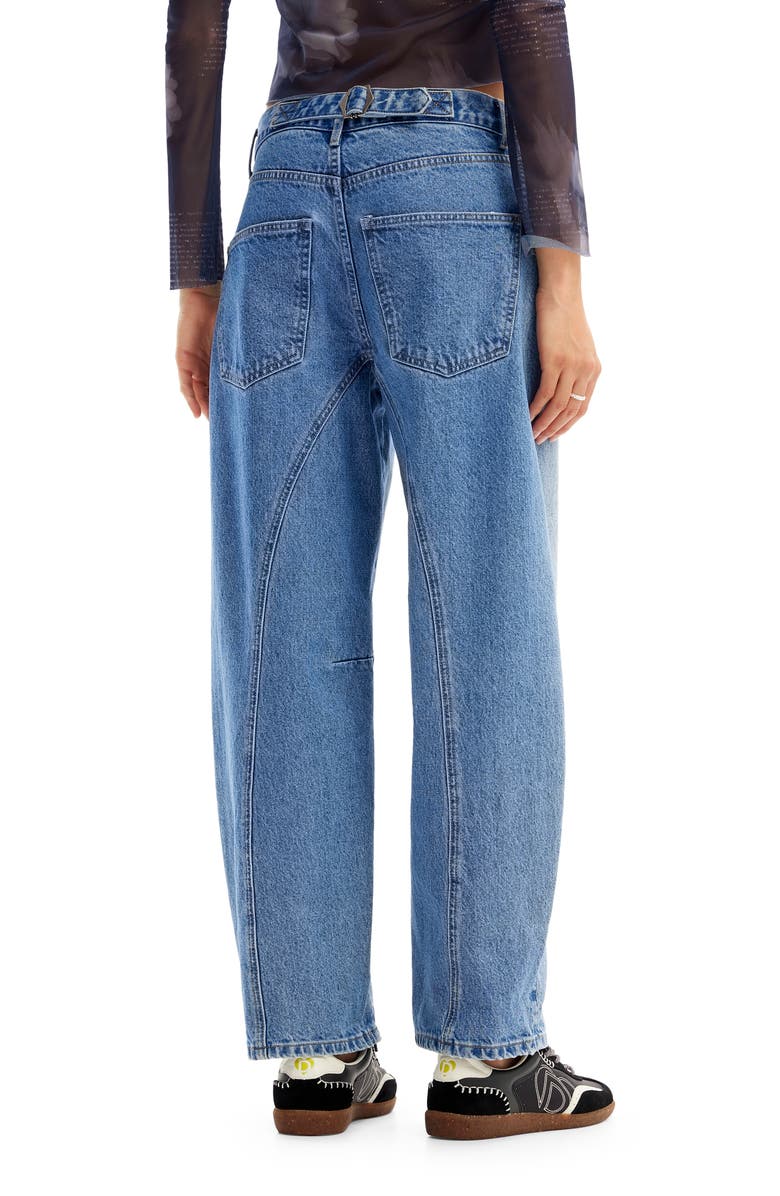 Desigual Double Waist Balloon Leg Jeans, Alternate, color, 