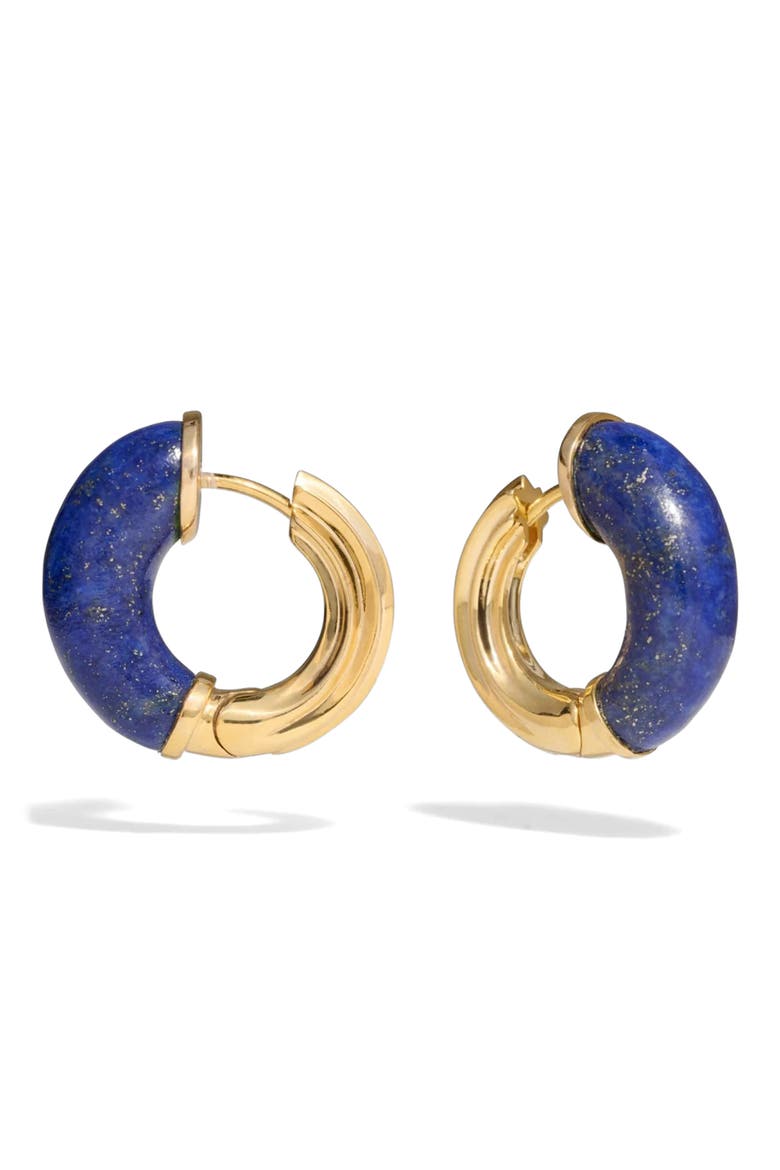 Star-Carved Hoop Earrings, Main, color, 14K GOLD VERMEIL