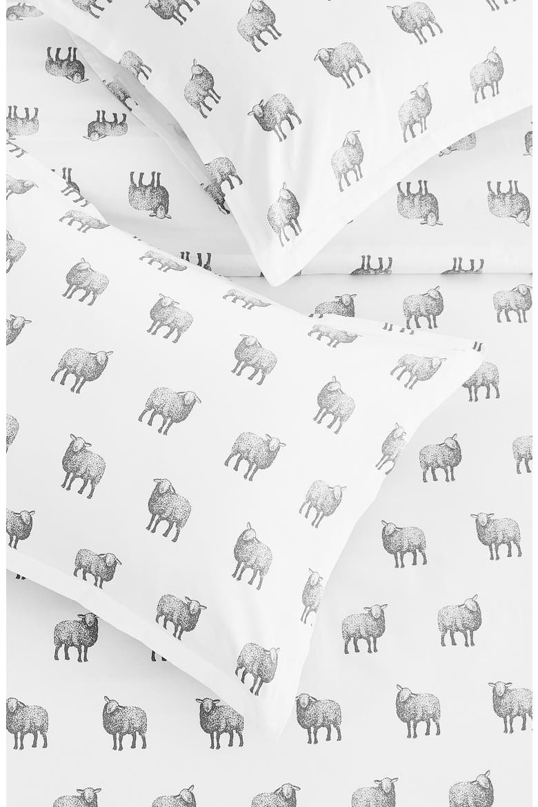 Sheep 400 Thread Count Cotton Duvet Set, Alternate, color, GREY