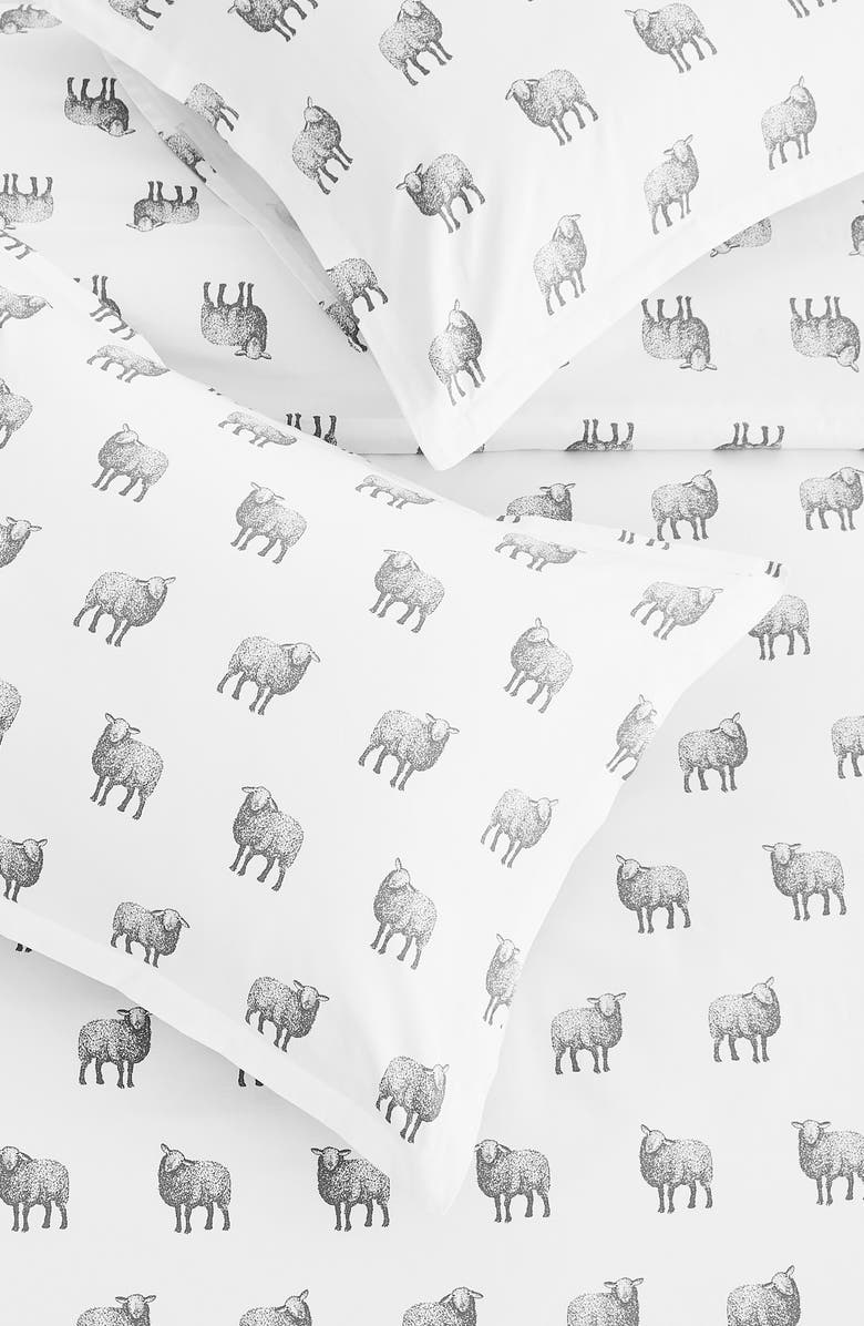 MELANGE HOME Sheep 400 Thread Count Cotton Duvet Set, Alternate, color, Grey