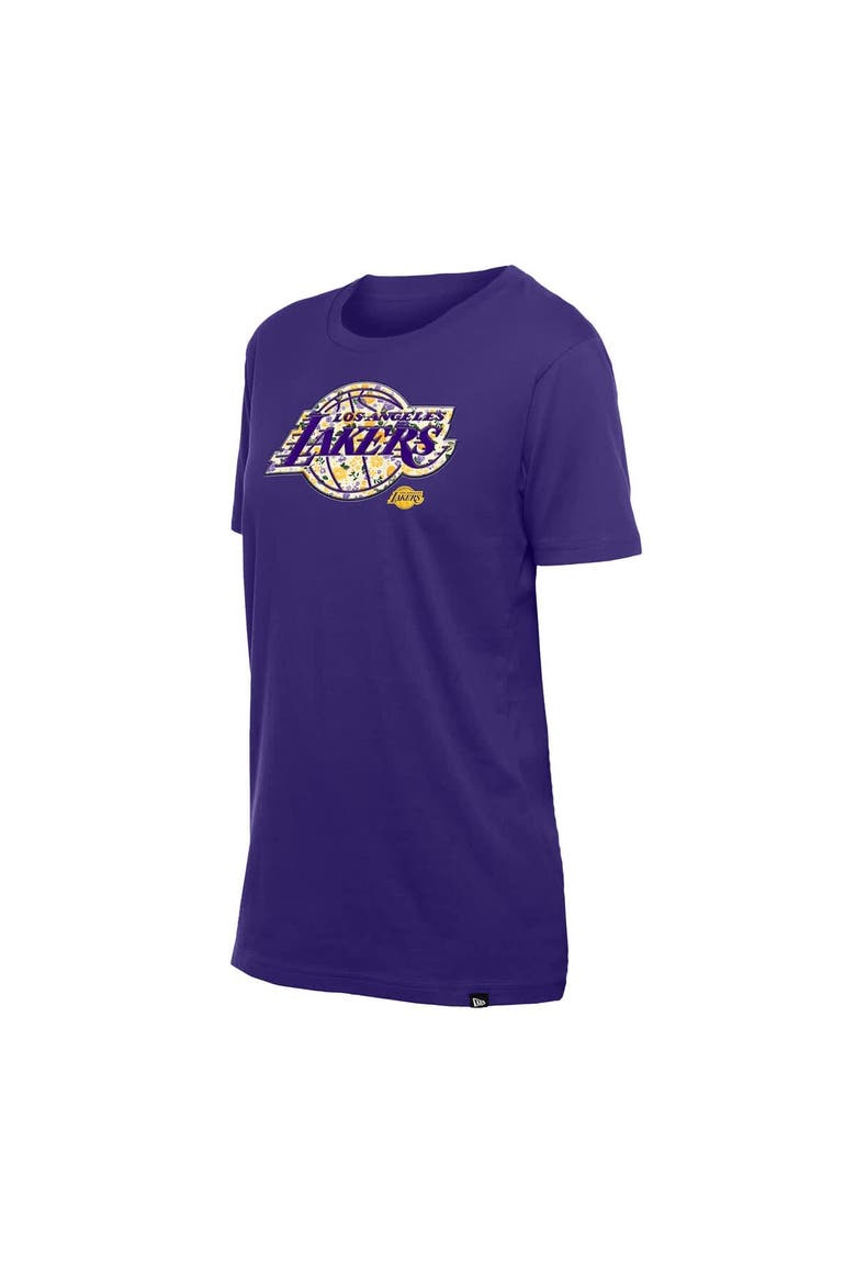 Women's New Era Purple Los Angeles Lakers Glam Game Flower T-Shirt, Alternate, color, Purple
