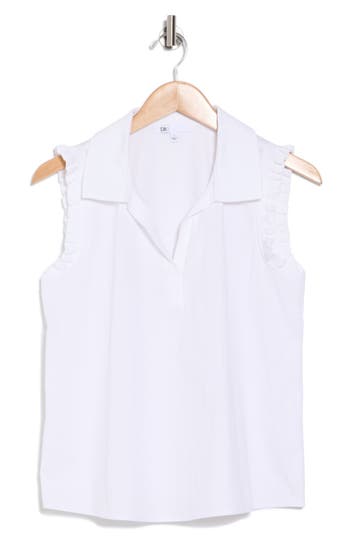 Dr2 By Daniel Rainn Ruffle Collar Poplin Tank