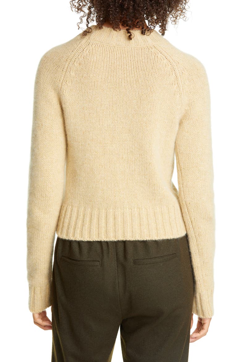 Shrunken Mock Neck Cashmere Sweater, Alternate, color, HEATHER GINGER
