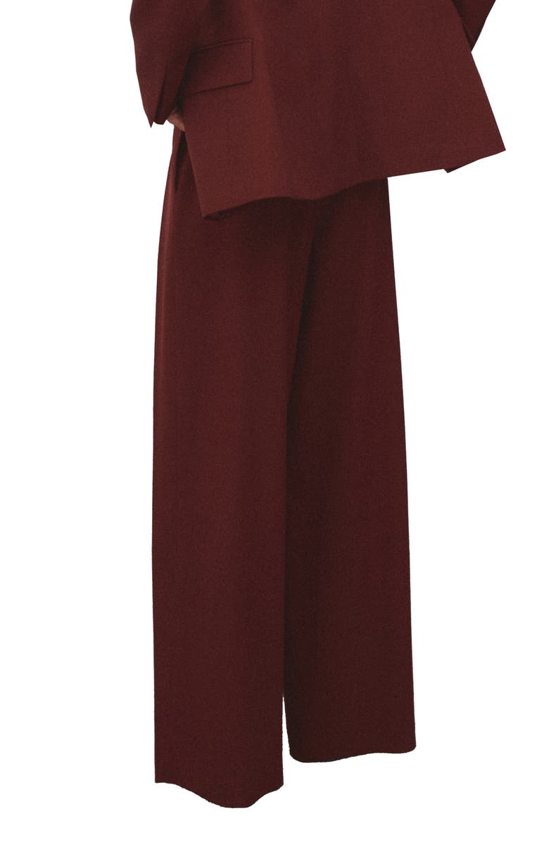 MANGO Inverted Pleat Wide Leg Pants, Alternate, color, Dark Orange