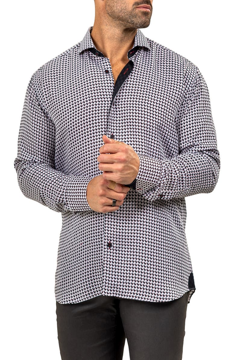 Maceoo Eins Marthy Contemporary Fit Button-Up Shirt, Alternate, color, White