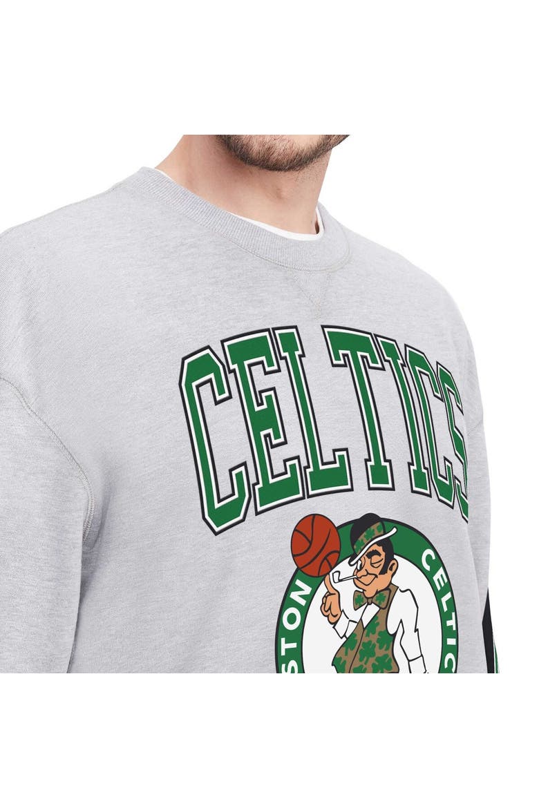 Men's Tommy Jeans Heather Gray Boston Celtics Hayes Crew Neck Pullover Sweatshirt, Alternate, color, Heather Gray