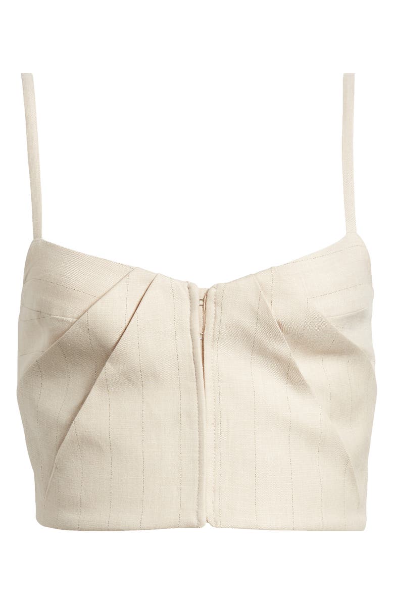 MANGO Gina Pleated Corset Top, Alternate, color, Light Beige