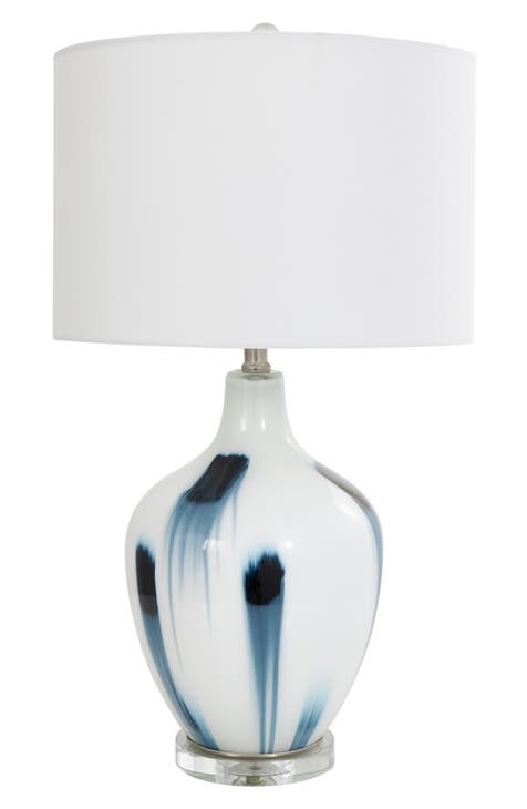 White Glass Table Lamp