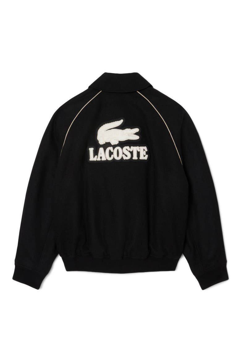 Logo Appliqué Wool Blend Varsity Jacket, Alternate, color, BLACK