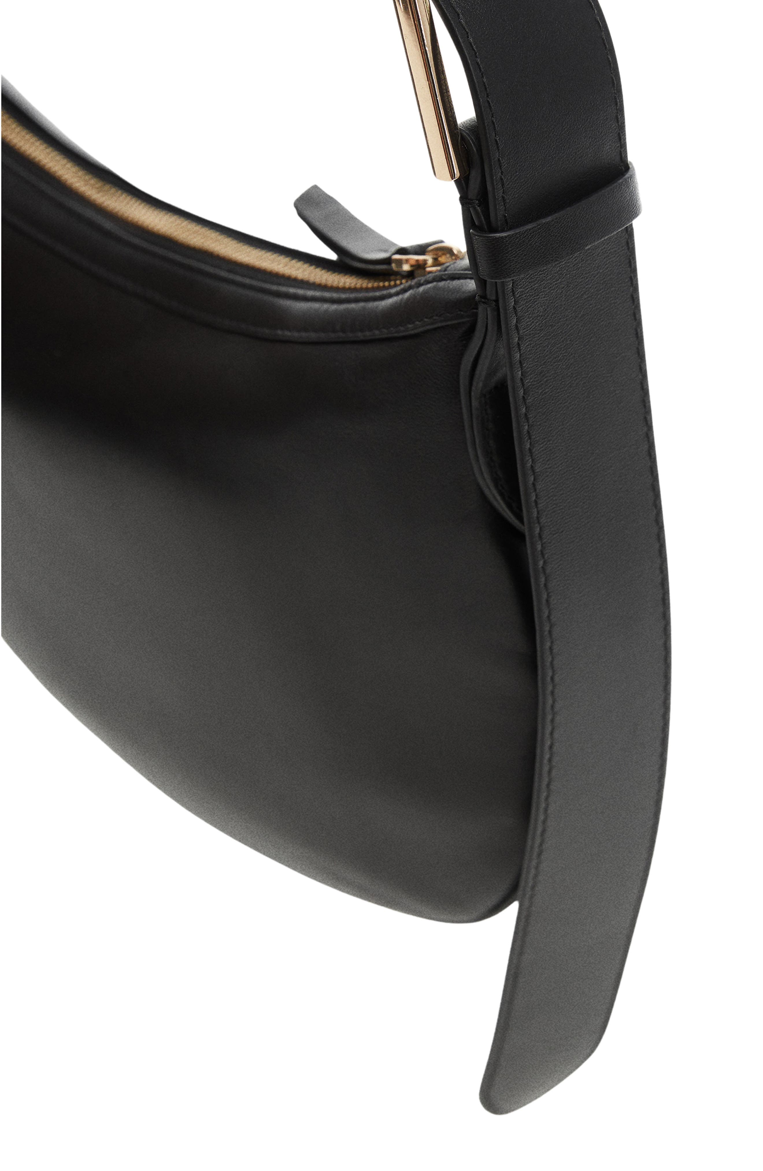 MANGO Leather Shoulder Bag, Alternate, color, 