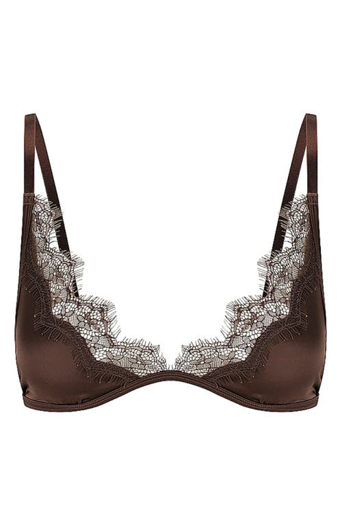 KAT THE LABEL KAT THE LABEL SORRENTO EYELASH LACE TRIM SATIN BRALETTE