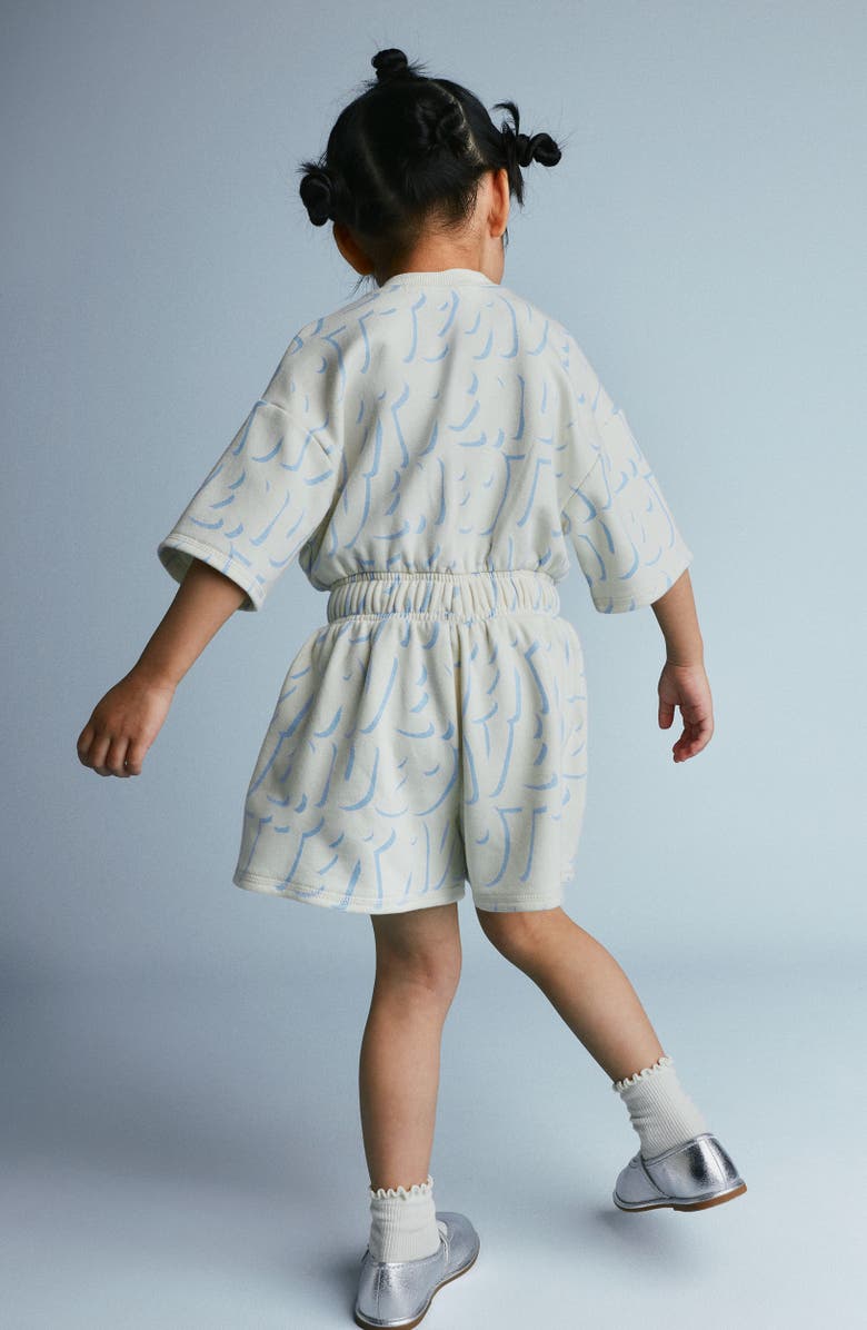 OTTER AVENUE Kids' Logo Print Cotton Blend Romper, Alternate, color, Wishbone Print