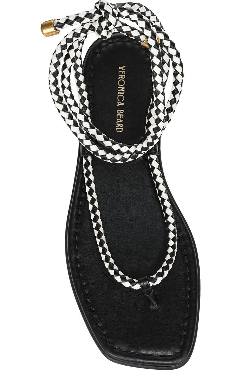 Veronica Beard Carmina Ankle Wrap Sandal, Alternate, color, Black/ Coconut