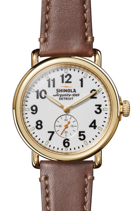 The Runwell Leather Strap Watch, 41mm