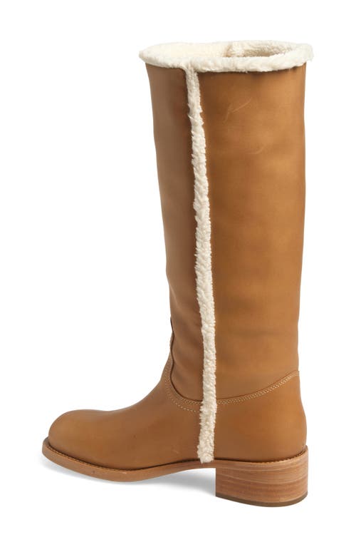 Shop Steve Madden Riggs Faux Shearling Lined Tall Boot In Banana Leather
